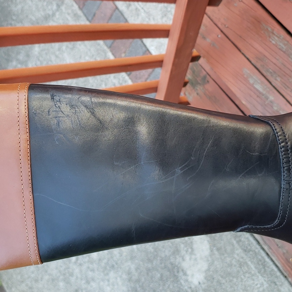 NWOT RALPH LAUREN  TONE RIDING POLO TALL BOOTS Women's 7.. Scratches! - Picture 2 of 11